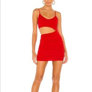 Revolve Red Darcy Ruched Mini Dress